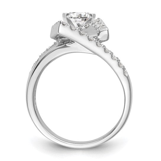 Peg Set Diamond Semi-mount By-Pass Engagement Rings