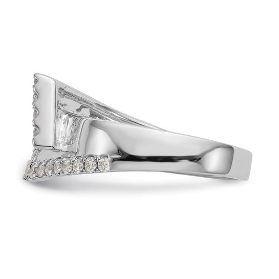 Peg Set Diamond Semi-mount By-Pass Engagement Rings
