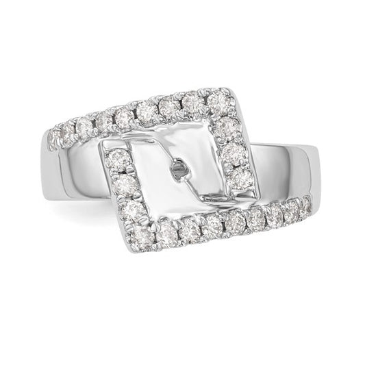 Peg Set Diamond Semi-mount By-Pass Engagement Rings