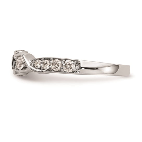 14k White Gold Criss-Cross Peg Set 3/8 carat Diamond Semi-mount Engagement Ring