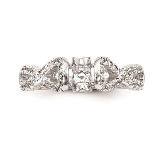 14k White Gold Infinity Peg Set 1/3 carat Diamond Semi-mount Engagement Ring