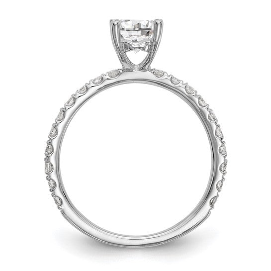 14K White Gold Lab Grown Diamond VS/SI GH, Semi-Mount Eng Ring