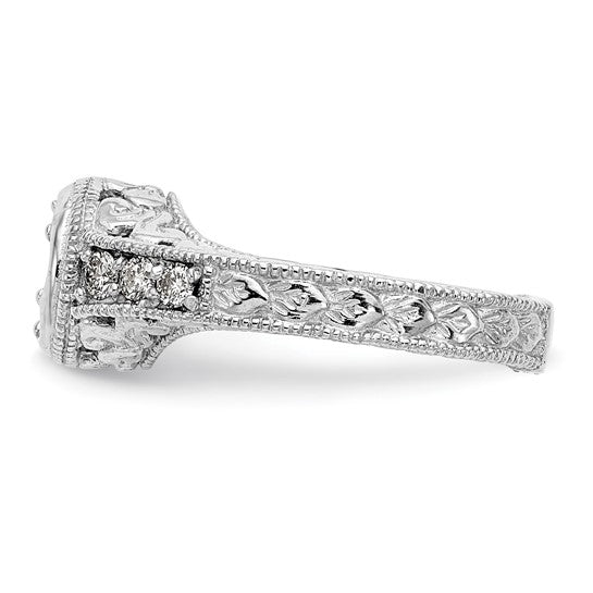 14K White Gold Lab Grown Diamond SI1/SI2, G H, Complete Engagement Ring