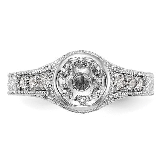 14K White Gold Lab Grown Diamond SI1/SI2, G H, Complete Engagement Ring