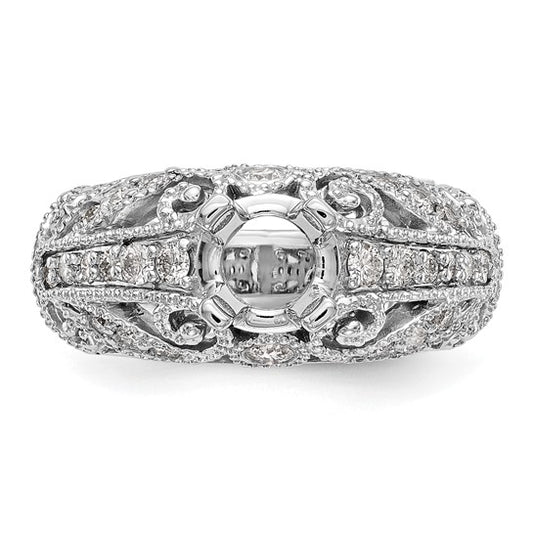 14K White Gold Lab Grown Diamond SI1/SI2, G H, Semi-Mount Engagement Rin