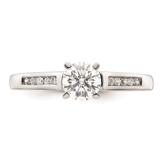 14K White Gold Peg Set 1/10 carat Channel-set Diamond Semi-mount Engagement Ring