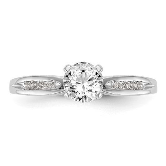 14K White Gold Diamond Peg Set Semi-mount Engagement Ring