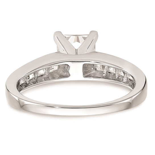 14K White Gold Peg Set 3/4 carat Channel-set Princess Diamond Semi-mount Engagement Ring