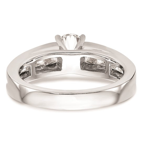 14K White Gold Peg Set 1 carat Channel-set Princess Diamond Semi-mount Engagement Ring