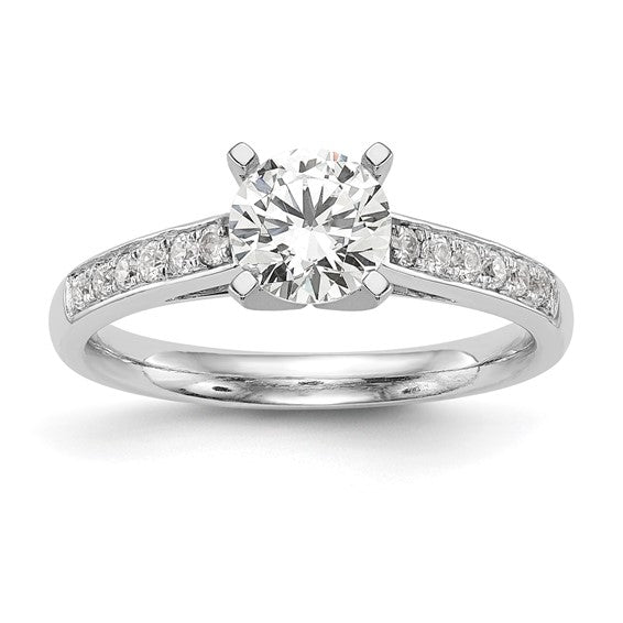 14K White Gold Lab Grown Diamond VS/SI GH, Peg Set Semi-mount Eng Ri