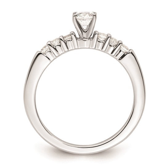 14K White Gold Peg Set 1/4 carat Diamond Semi-mount Engagement Ring