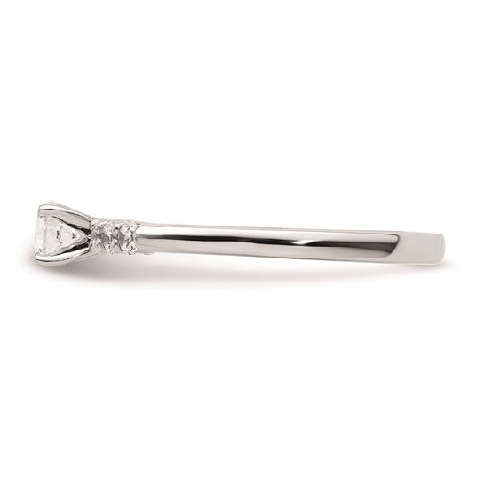 14K White Gold Peg Set 1/4 carat Diamond Semi-mount Engagement Ring