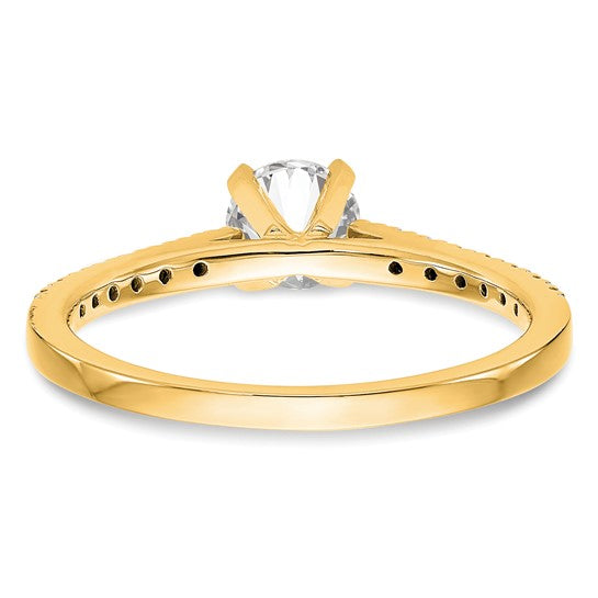 10K Diamond Peg Set Semi-mount Engagement Ring