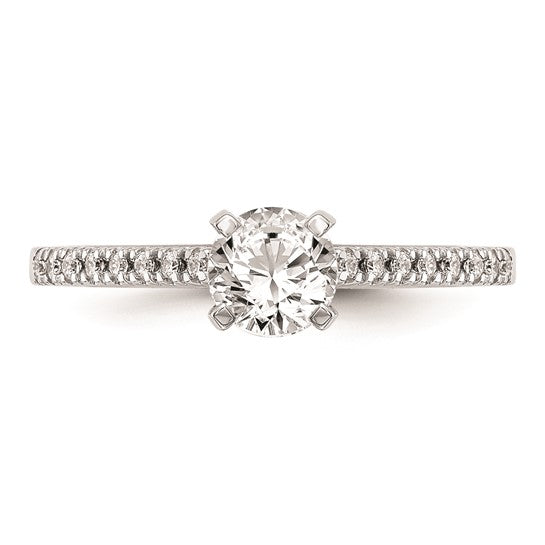 10K White Gold Peg Set 1/10 carat Diamond Semi-mount Engagement Ring