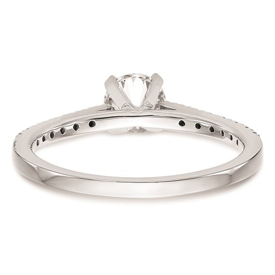 10K White Gold Peg Set 1/10 carat Diamond Semi-mount Engagement Ring