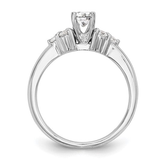 14K White Gold Lab Grown Diamond VS/SI GH, Peg Semi-mount Eng Ring