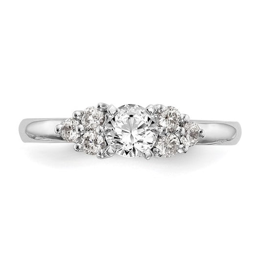 14K White Gold Lab Grown Diamond VS/SI GH, Peg Semi-mount Eng Ring