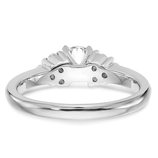 14K White Gold Lab Grown Diamond VS/SI GH, Peg Semi-mount Eng Ring