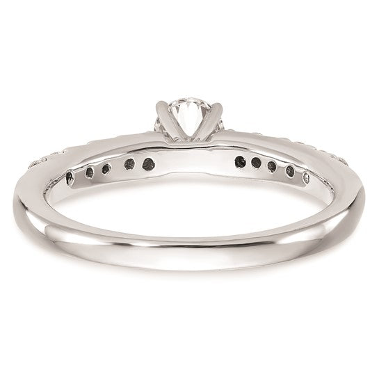 14K White Gold Peg Set 1/4 carat Diamond Semi-mount Engagement Ring