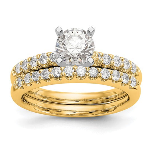 14K Gold Lab Grown Diamond VS/SI GH, Peg Set Semi-mount Eng Ring