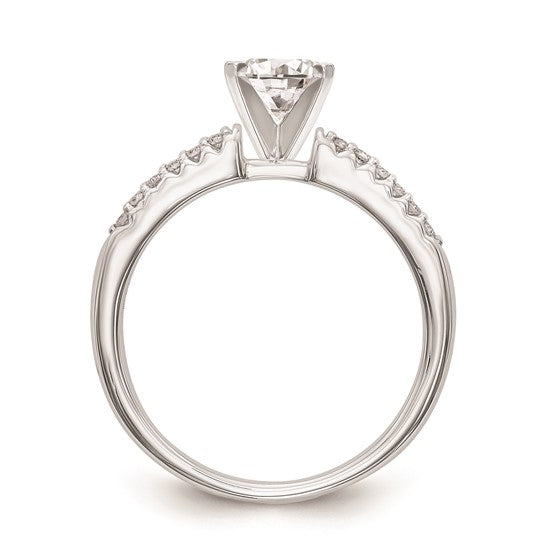 10K White Gold Peg Set 1/8 carat Diamond Semi-mount Engagement Ring