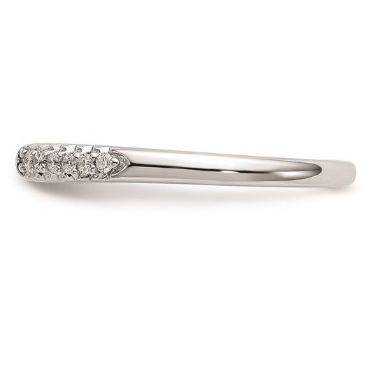 14K White Gold Peg Set 1/8 carat Diamond Semi-mount Engagement Ring