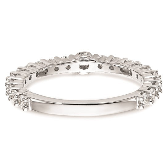 14K White Gold Peg Set 3/4 carat Diamond Semi-mount Engagement Ring