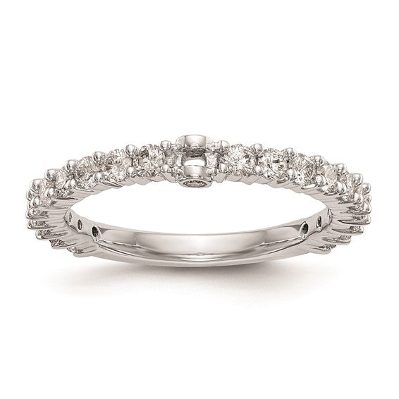 14K White Gold Peg Set 3/4 carat Diamond Semi-mount Engagement Ring