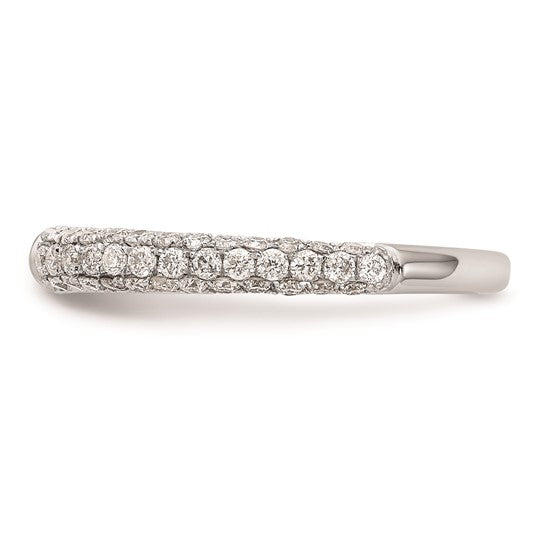 14K White Gold Peg Set 3/4 carat Diamond Semi-mount Engagement Ring