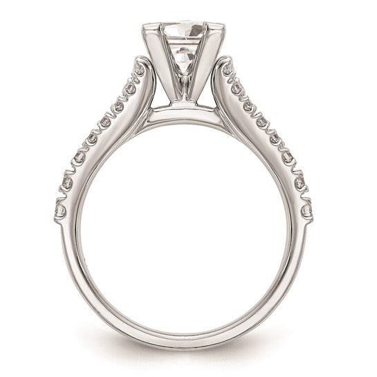 14K White Gold Peg Set 1/2 carat Diamond Semi-mount Engagement Ring