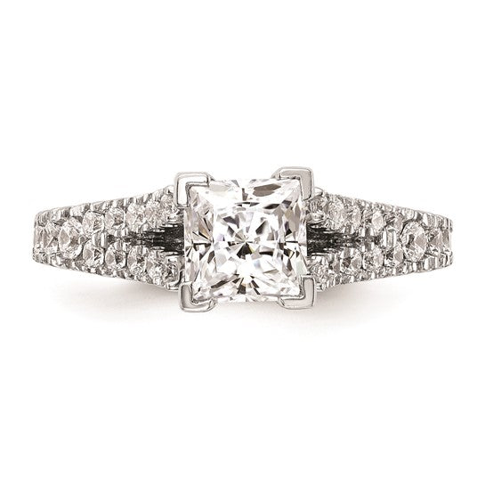 14K White Gold Peg Set 1/2 carat Diamond Semi-mount Engagement Ring