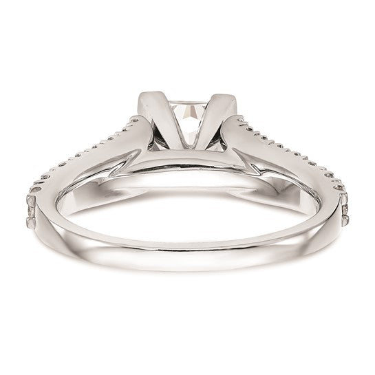 14K White Gold Peg Set 1/2 carat Diamond Semi-mount Engagement Ring
