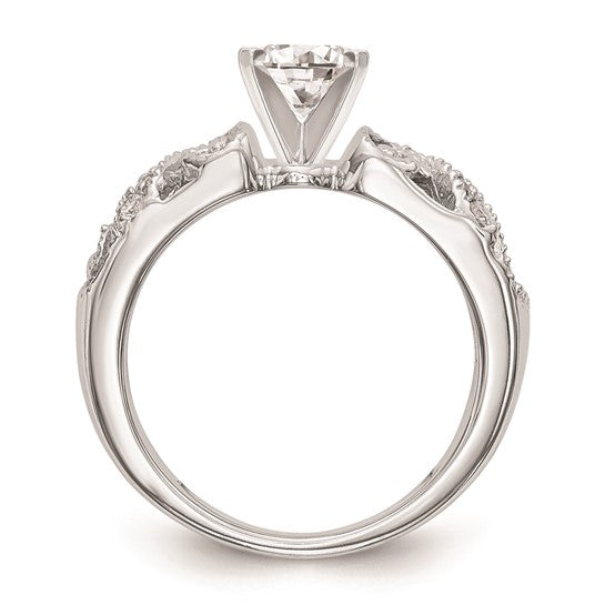 14K White Gold Peg Set 1/15 carat Diamond Semi-mount Engagement Ring