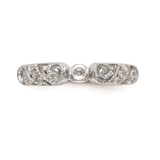 14K White Gold Peg Set 1/15 carat Diamond Semi-mount Engagement Ring