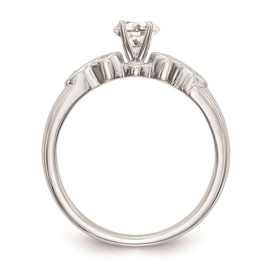14k White Gold Peg Set .02 carat Diamond Semi-mount Engagement Ring
