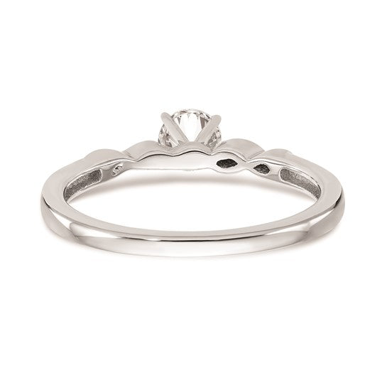 14k White Gold Peg Set .02 carat Diamond Semi-mount Engagement Ring