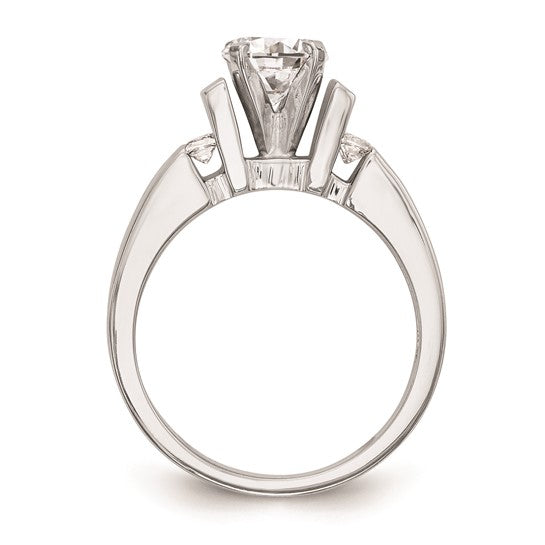 14K White Gold Peg Set 1/4 carat Channel-set Diamond Semi-mount Engagement Ring