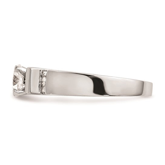 14K White Gold Peg Set 1/4 carat Channel-set Diamond Semi-mount Engagement Ring