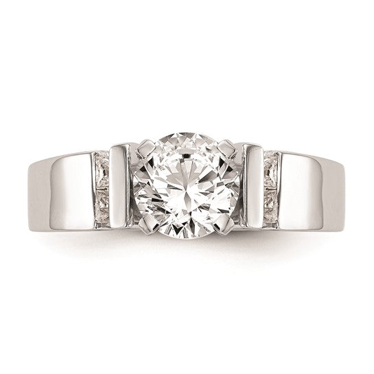 14K White Gold Peg Set 1/4 carat Channel-set Diamond Semi-mount Engagement Ring