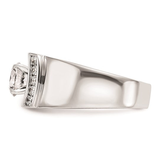 14K White Gold Peg Set 1/4 carat Channel-set Diamond Semi-mount Engagement Ring