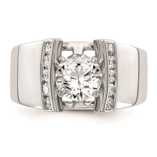 14K White Gold Peg Set 1/4 carat Channel-set Diamond Semi-mount Engagement Ring