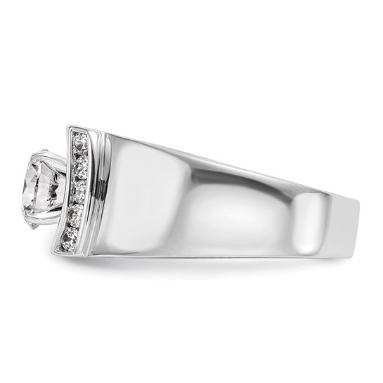 14K White Gold Lab Grown Diamond VS/SI GH, Peg Semi-mount Eng Ring