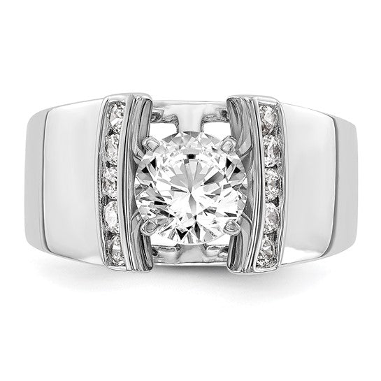14K White Gold Lab Grown Diamond VS/SI GH, Peg Semi-mount Eng Ring