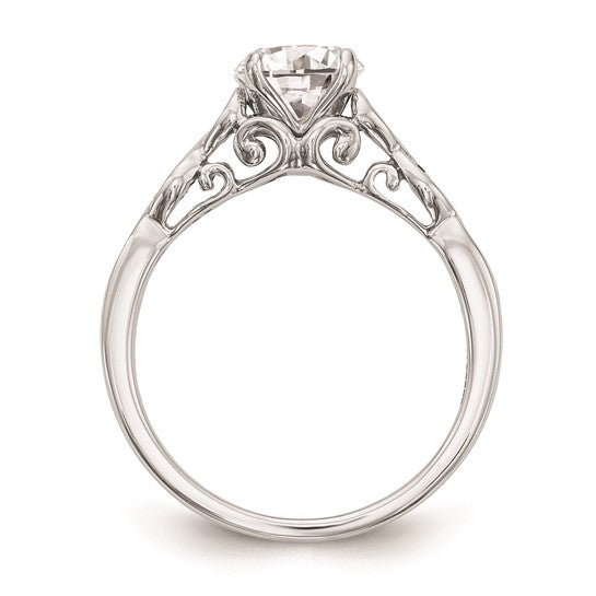 14K White Gold Peg Set .03 carat Diamond Semi-mount Engagement Ring