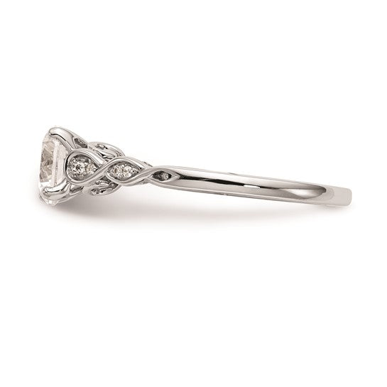 14K White Gold Peg Set .03 carat Diamond Semi-mount Engagement Ring