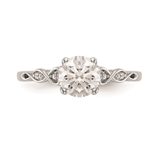 14K White Gold Peg Set .03 carat Diamond Semi-mount Engagement Ring