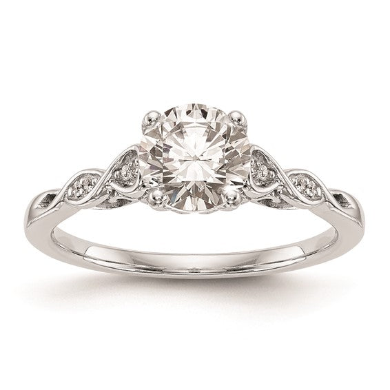 14K White Gold Peg Set .03 carat Diamond Semi-mount Engagement Ring