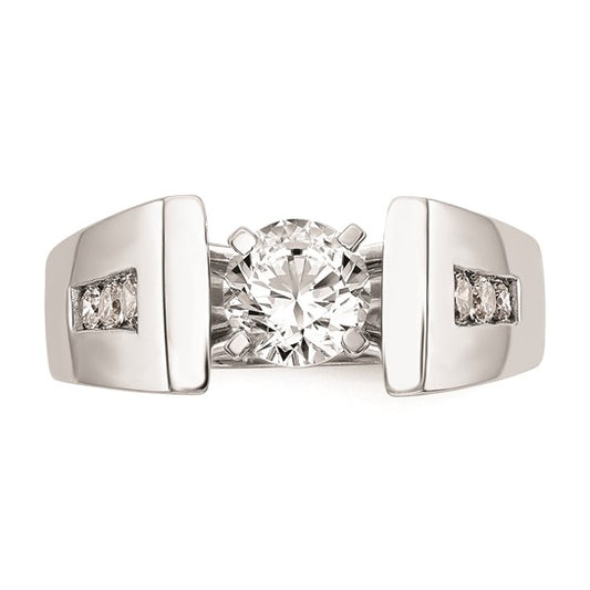 14K White Gold Peg Set 1/5 carat Channel-set Diamond Semi-mount Engagement Ring