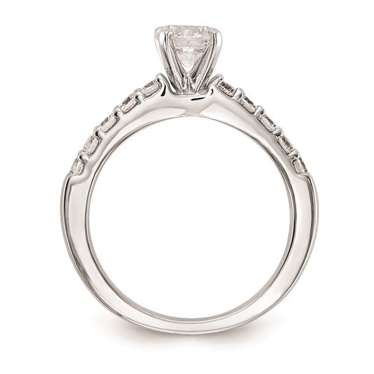 14K White Gold Peg Set 1/2 carat Diamond Semi-mount Engagement Ring