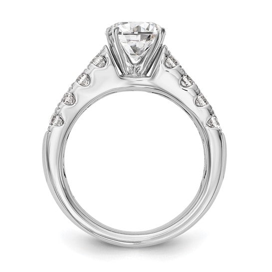 14K White Gold 2-Row Peg Set 1.4 carat Diamond Semi-mount Engagement Ring